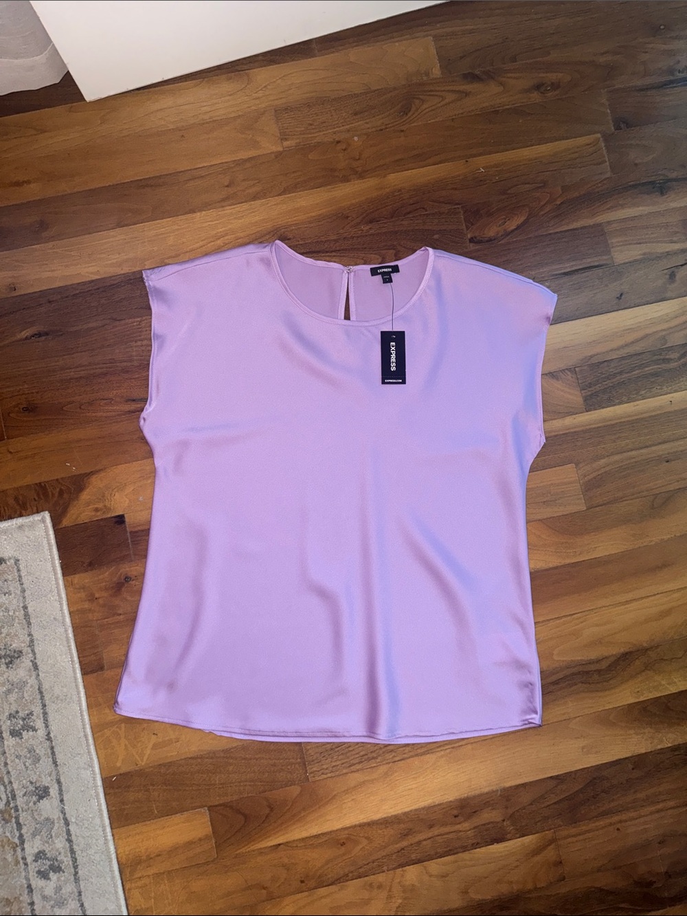 Express Soft Lavender Satin Cap Sleeve Blouse